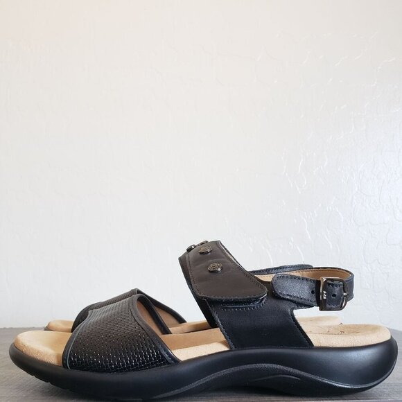 SAS Lisette Heel Strap Studded Leather Black Sandal Women's 9 Comfort Adjustable - Picture 3 of 11